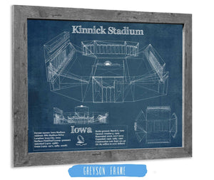 14" x 11" / Greyson Frame Cutler West Iowa Hawkeyes football Kinnick Stadium Blueprint Art Print