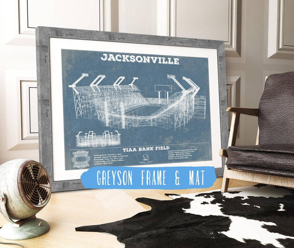 14" x 11" / Greyson Frame & Mat Cutler West Jacksonville Jaguars TIAA Bank Field  Vintage Football Print