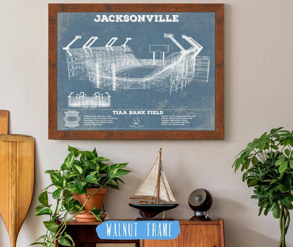 20" x 16" / Walnut Frame Cutler West Jacksonville Jaguars TIAA Bank Field  Vintage Football Print