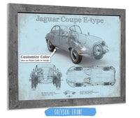 Cutler West Jaguar Collection Jaguar Coupe E Type Car Original Blueprint Art