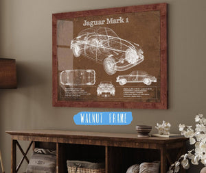Cutler West Jaguar Mark 1 Saloon Blueprint Vintage Auto Print