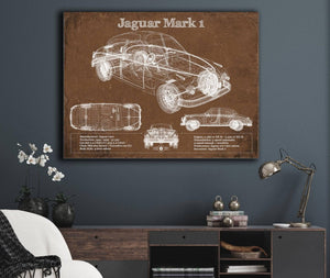 Cutler West Jaguar Mark 1 Saloon Blueprint Vintage Auto Print