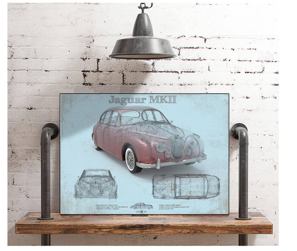 Cutler West Jaguar Mark 2 MKII Car Original Blueprint Art