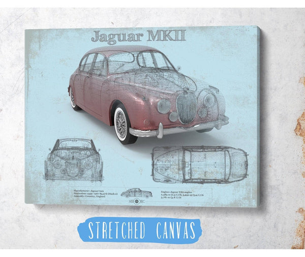 Cutler West Jaguar Mark 2 MKII Car Original Blueprint Art