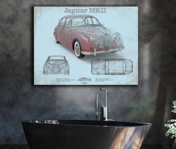 Cutler West Jaguar Mark 2 MKII Car Original Blueprint Art
