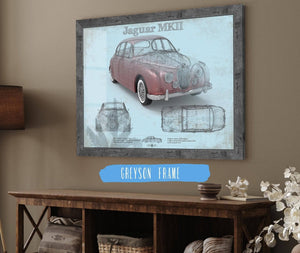 Cutler West Jaguar Mark 2 MKII Car Original Blueprint Art