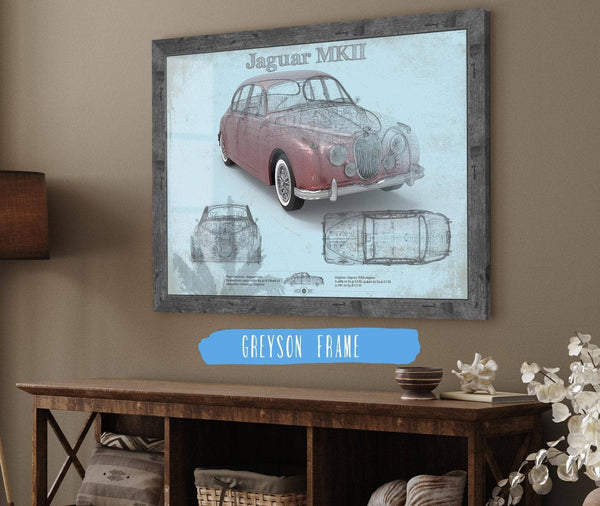 Cutler West Jaguar Mark 2 MKII Car Original Blueprint Art
