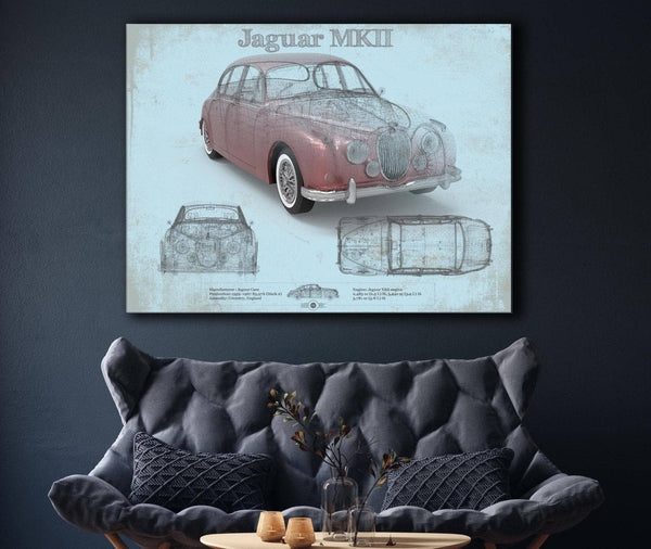 Cutler West Jaguar Mark 2 MKII Car Original Blueprint Art