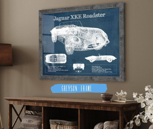 Cutler West Jaguar XK-E Roadster Original Blueprint Art
