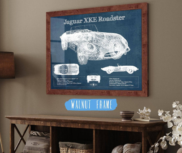 Cutler West Jaguar XK-E Roadster Original Blueprint Art