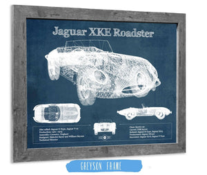 14" x 11" / Greyson Frame Cutler West Jaguar XK-E Roadster Original Blueprint Art