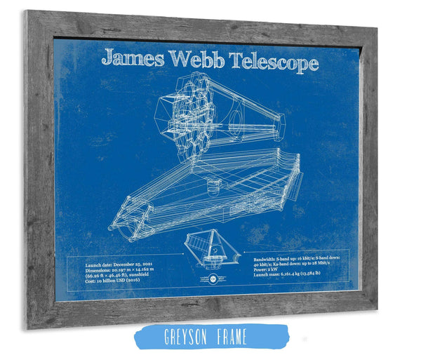 14" x 11" / Greyson Frame Cutler West James Webb Telescope Blueprint Wall Art