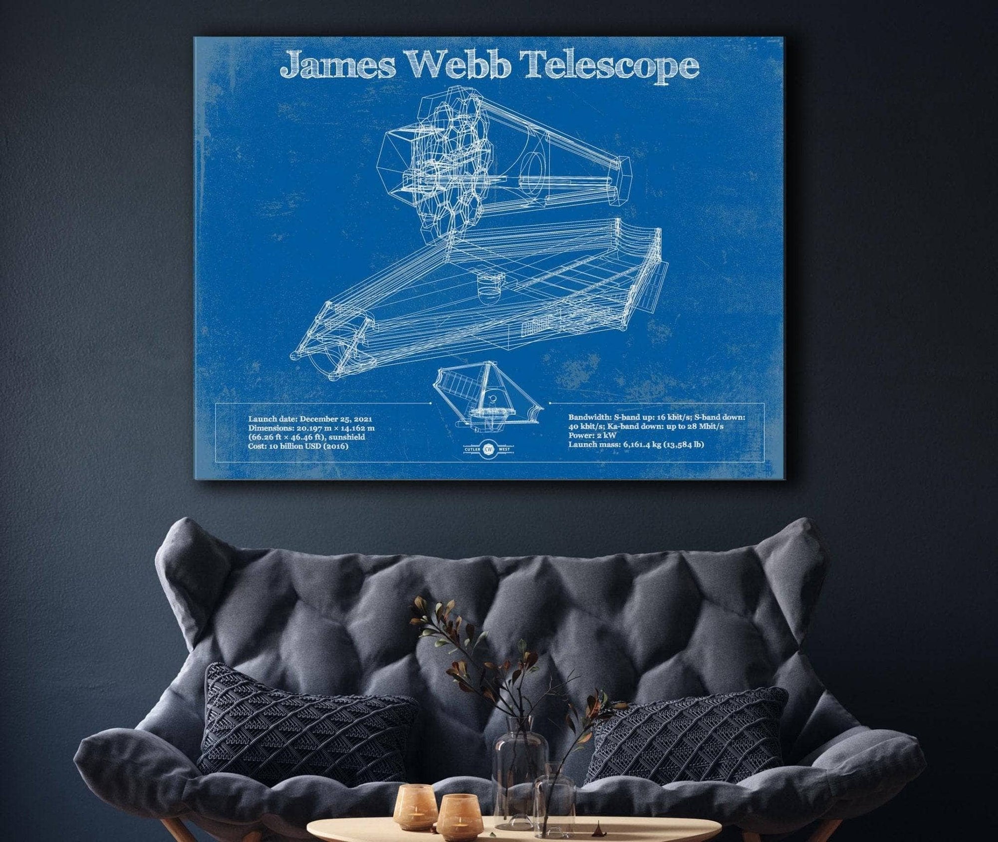 Cutler West SciFi, Fantasy, and Space James Webb Telescope Blueprint Wall Art