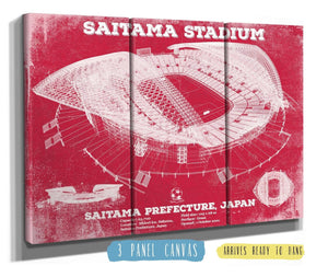 36" x 24" / 3 Panel Canvas Wrap Cutler West Japan National Football Team Red Saitama Stadium Soccer Print