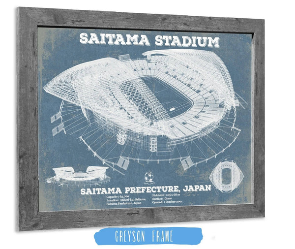 14" x 11" / Greyson Frame Cutler West Japan National Football Team Saitama Stadium Soccer Print