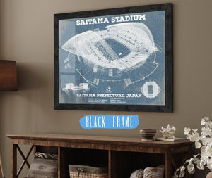 20" x 16" / Black Frame Cutler West Japan National Football Team Saitama Stadium Soccer Print