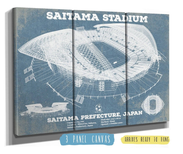 36" x 24" / 3 Panel Canvas Wrap Cutler West Japan National Football Team Saitama Stadium Soccer Print
