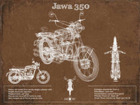 Cutler West 14" x 11" / Unframed Jawa 350 Vintage Blueprint Motorcycle Patent Print 933350052_18856