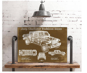 Cutler West Jeep Gladiator Rubicon 2020 Blueprint Vintage Auto Print