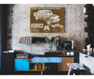 Cutler West Jeep Gladiator Rubicon 2020 Blueprint Vintage Auto Print