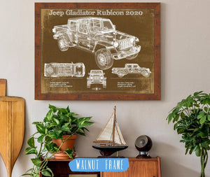Cutler West Jeep Gladiator Rubicon 2020 Blueprint Vintage Auto Print