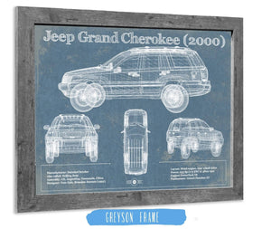 Cutler West Jeep Grand Cherokee 2000 Vintage Blueprint Auto Print