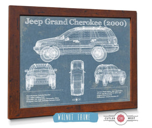 Cutler West Jeep Grand Cherokee 2000 Vintage Blueprint Auto Print