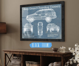 Cutler West Jeep Grand Cherokee 2000 Vintage Blueprint Auto Print