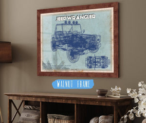 Cutler West Jeep Wrangler Vintage Blueprint Auto Print