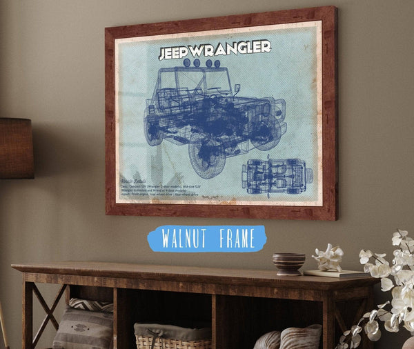 Cutler West Jeep Wrangler Vintage Blueprint Auto Print