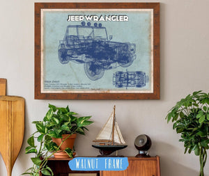 Cutler West Jeep Wrangler Vintage Blueprint Auto Print