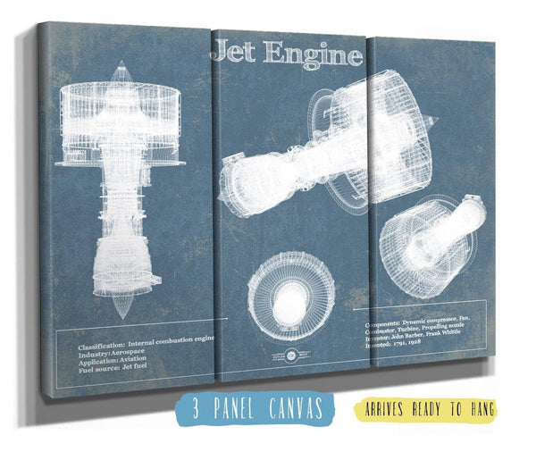 Cutler West Jet Engine Vintage Original Blueprint Print