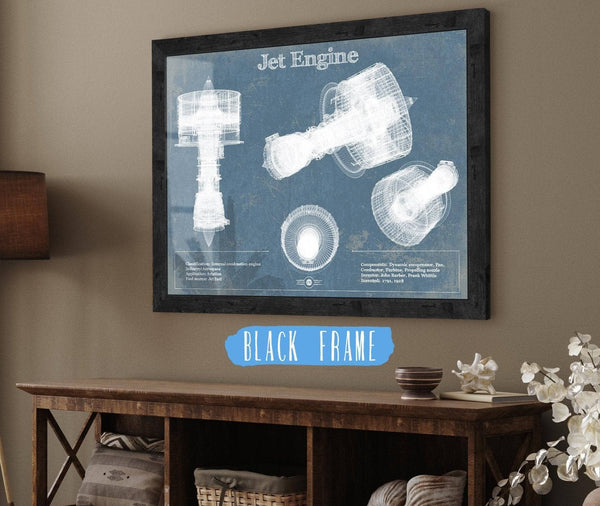 Cutler West Jet Engine Vintage Original Blueprint Print