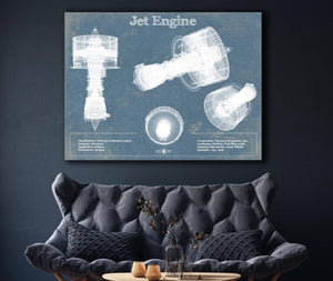 Cutler West Jet Engine Vintage Original Blueprint Print