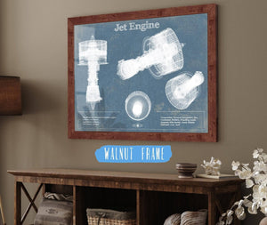 Cutler West Jet Engine Vintage Original Blueprint Print