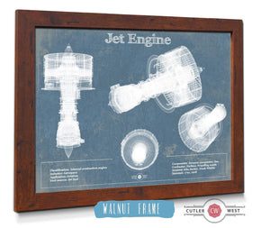 Cutler West Jet Engine Vintage Original Blueprint Print