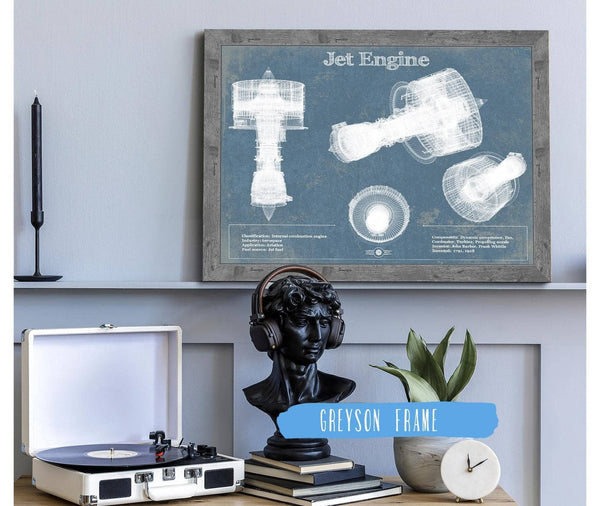 Cutler West Jet Engine Vintage Original Blueprint Print