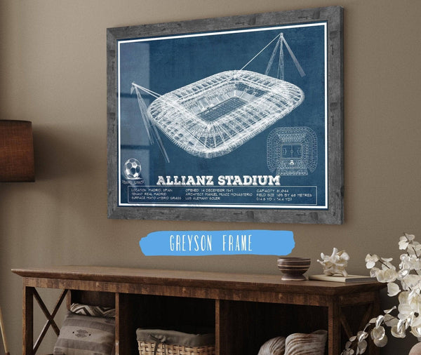 14" x 11" / Greyson Frame Cutler West Juventus Football Club Allianz Stadium Stadium Soccer Print