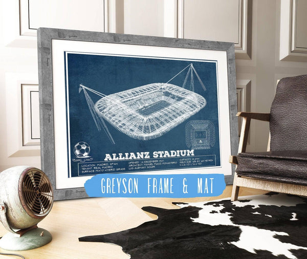 14" x 11" / Greyson Frame & Mat Cutler West Juventus Football Club Allianz Stadium Stadium Soccer Print
