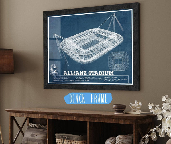 20" x 16" / Black Frame Cutler West Juventus Football Club Allianz Stadium Stadium Soccer Print