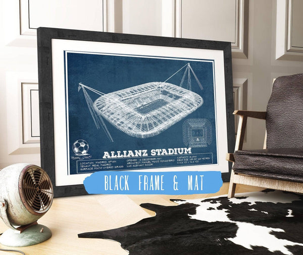 20" x 16" / Black Frame & Mat Cutler West Juventus Football Club Allianz Stadium Stadium Soccer Print