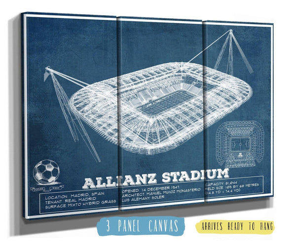 36" x 24" / 3 Panel Canvas Wrap Cutler West Juventus Football Club Allianz Stadium Stadium Soccer Print
