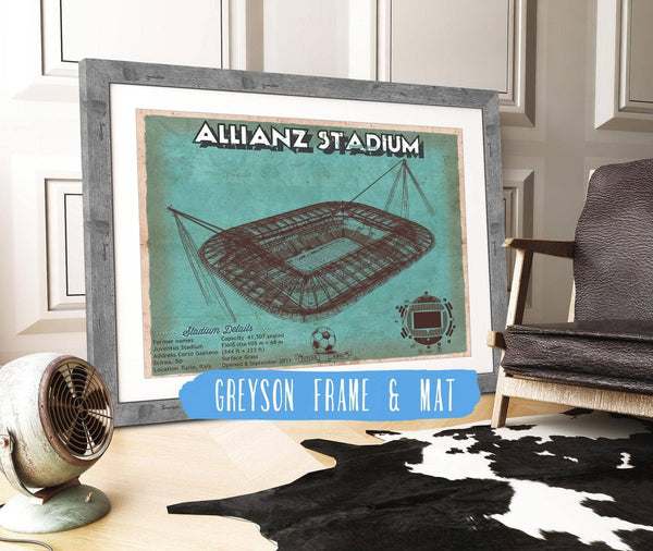 14" x 11" / Greyson Frame & Mat Cutler West Juventus Football Club Allianz Stadium Stadium Soccer Team Color Print