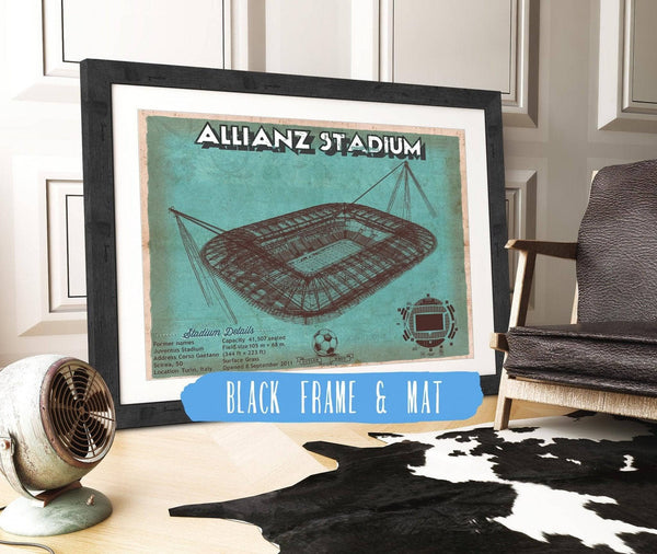 20" x 16" / Black Frame & Mat Cutler West Juventus Football Club Allianz Stadium Stadium Soccer Team Color Print