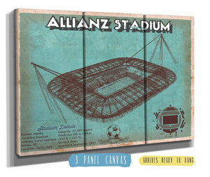 36" x 24" / 3 Panel Canvas Wrap Cutler West Juventus Football Club Allianz Stadium Stadium Soccer Team Color Print