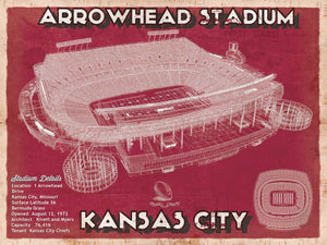 14" x 11" / Unframed Cutler West Kansas City Chiefs Arrowhead Stadium Vintage Football Print