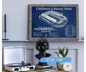 14" x 11" / Greyson Frame Cutler West Kansas City Children's Mercy Park Vintage Soccer MLS Print