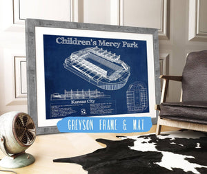 14" x 11" / Greyson Frame & Mat Cutler West Kansas City Children's Mercy Park Vintage Soccer MLS Print