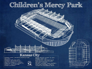 14" x 11" / Unframed Cutler West Kansas City Children's Mercy Park Vintage Soccer MLS Print