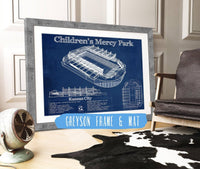 Cutler West 14" x 11" / Greyson Frame & Mat Kansas City Children's Mercy Park Vintage Soccer MLS Print 933311116_53695